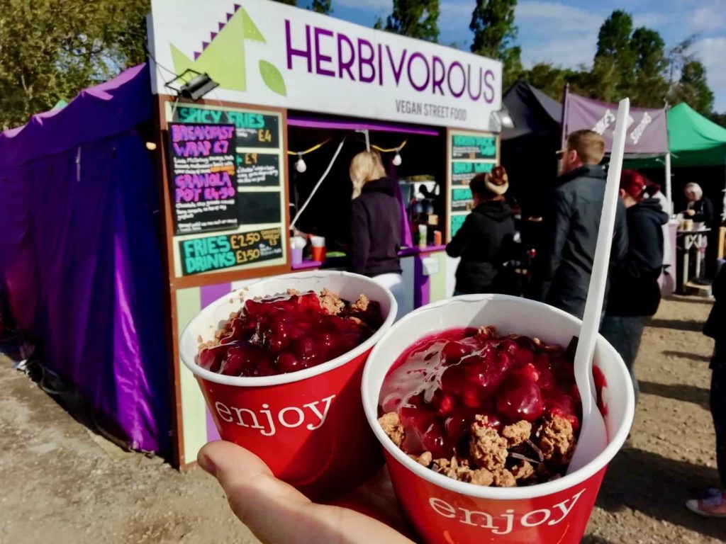 Berry breakfast pot from Herbivorous at the 2019 Vegan Campout