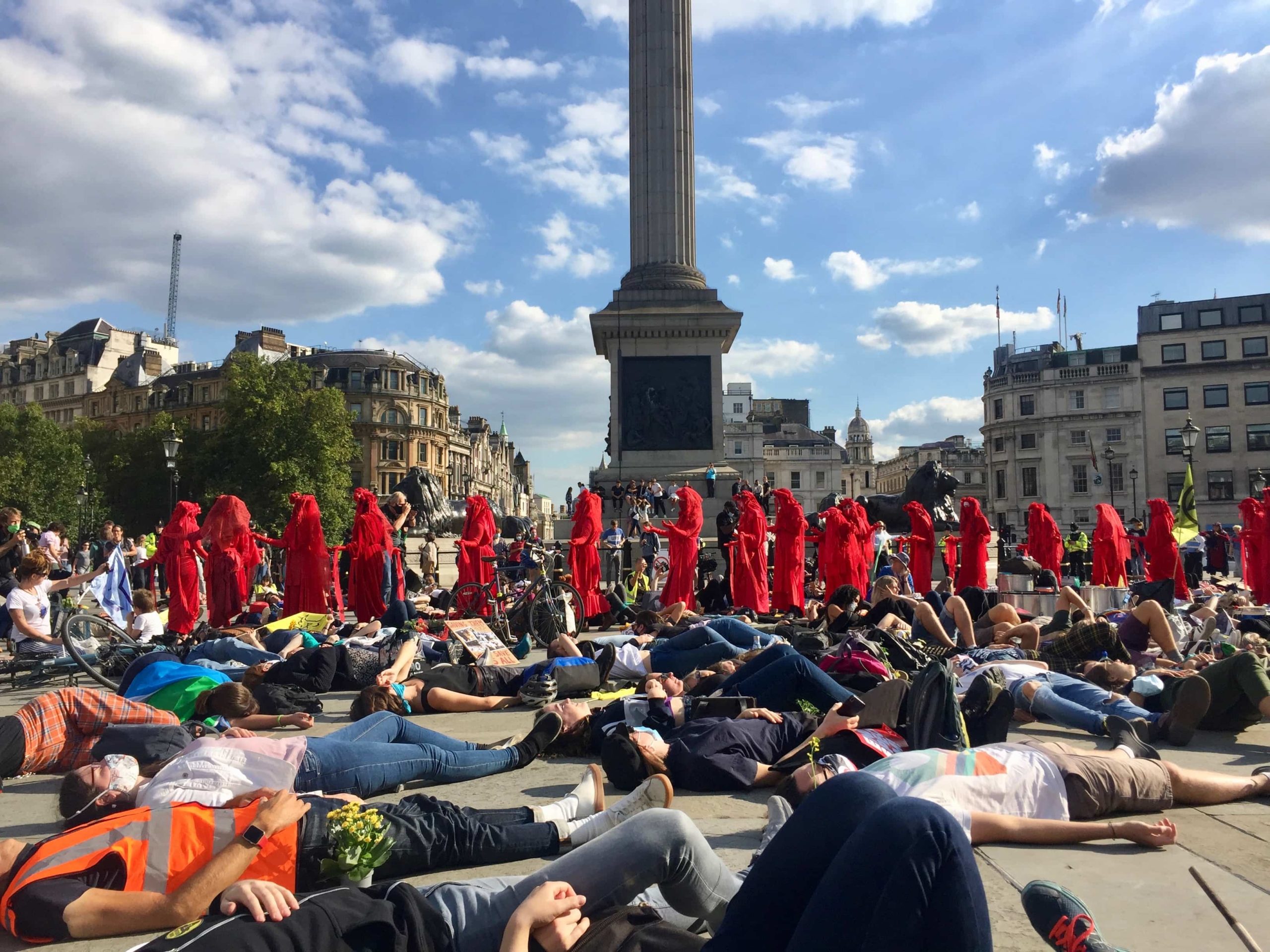 Die-in at Trafalgar Square for Animal Rebellion protests in London